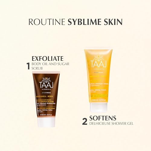 | Face & Body Scrub with Oils & Sugar Crystals | Gentle Exfoliation & Cleansing | Smooths, Softens & Boosts Radiance | Ayurvedic-Inspired Skincare | Nourishing oils | 87% natural| 5.1 fl oz