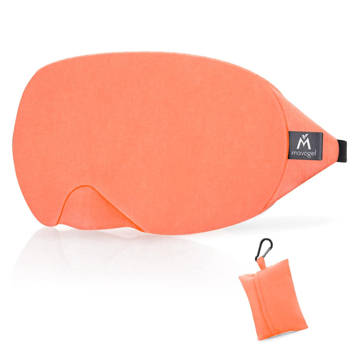 Mavogel Cotton Sleep Eye Mask - Updated Design Light Blocking with Adjustable Nose Bridge, Soft and Comfortable Night Eye Mask for Men Women, Eye Blinder for Shift Work, Includes Travel Pouch, Grey