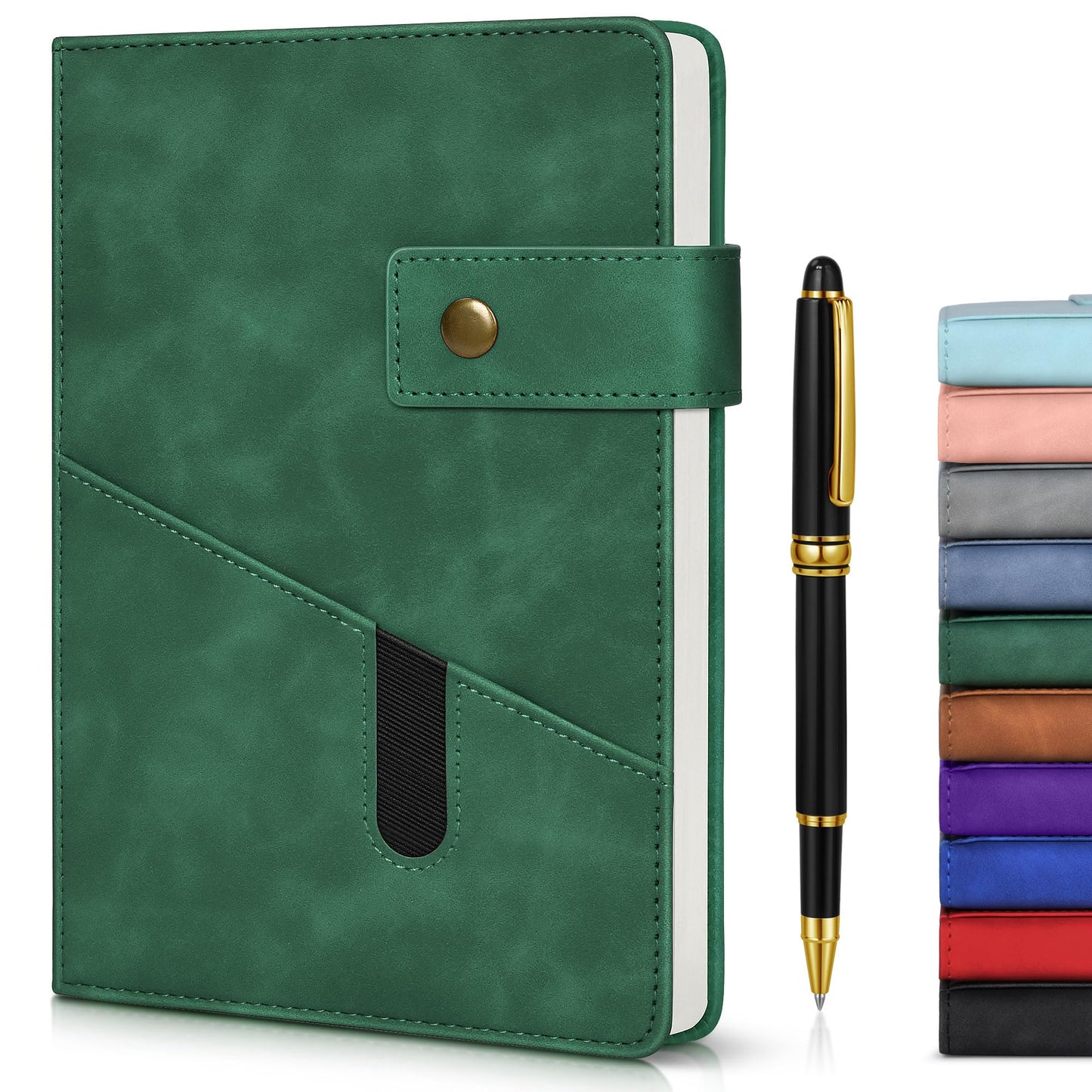 Brown A5 Lined Leather Journal Notebook for Men Women,5.9" X 8.4" Personalized Hardcover Journal with Pen,200 Pages 100 Gsm Thick Ruled Paper Daily Diary for Travel,Business,Work,Writing