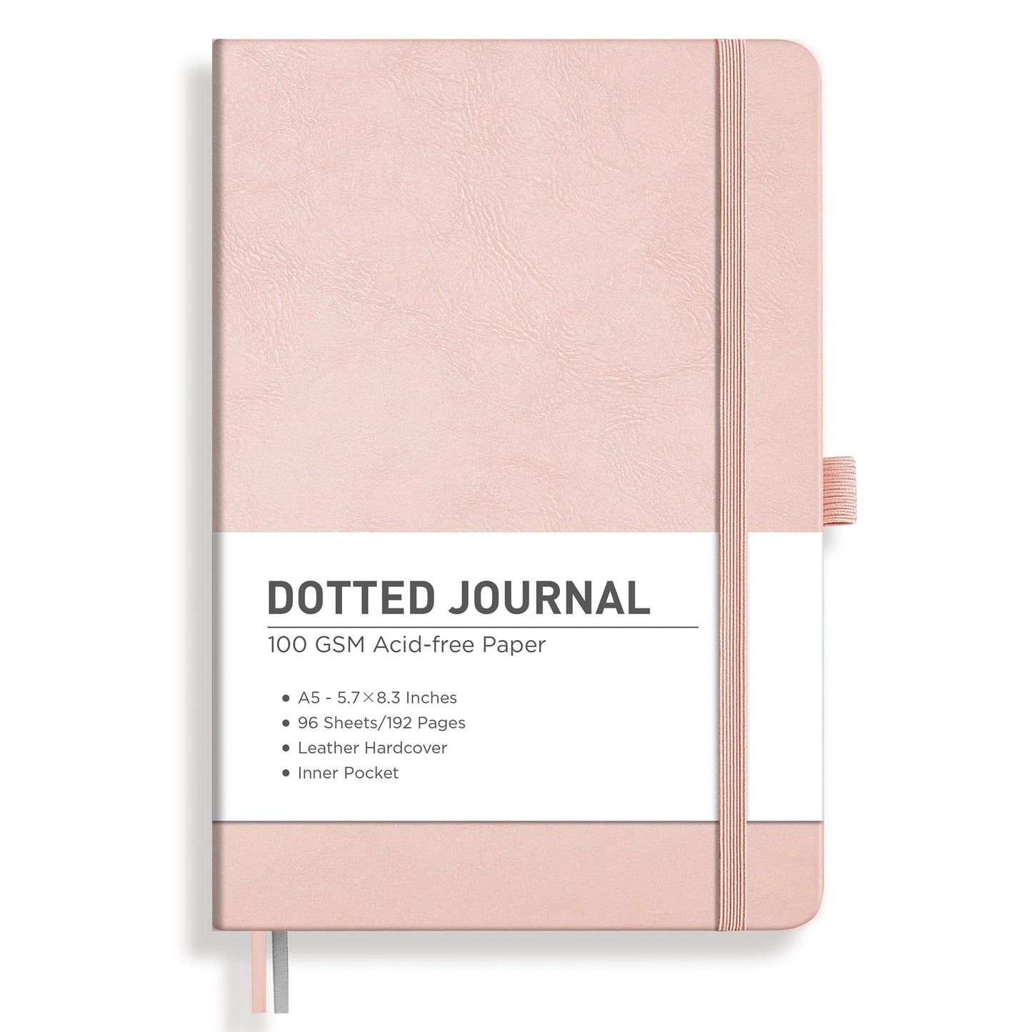 RETTACY Lined Journal Notebook, 192 Numbered Pages, A5 Medium Size (5.7'' x 8.3''), for Men & Women, Journaling, Writing, Work & Office, Leather Hardcover, 100 GSM Thick Paper (Brown)