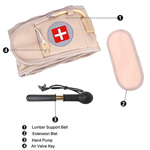 Decompression Back Belt Lumbar Traction Device for Lower Back Pain, Lower Back Brace Inflatable - One Size for 29-49 Waist