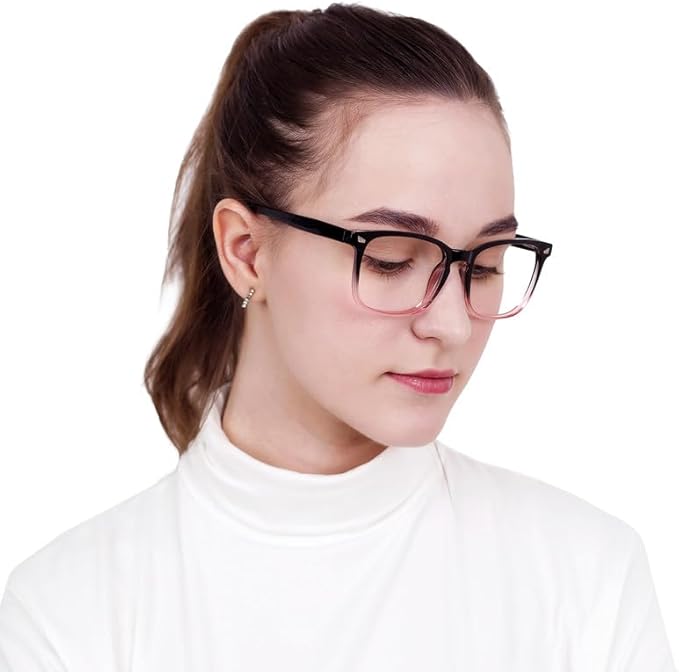 YEIN Bifocal Reading Glasses with Blue Light Blocking Lenses, Bifocal Reader for Women and Men, Vintage Square frame with Spring Hinge (+0.00/+1.25 magnification)