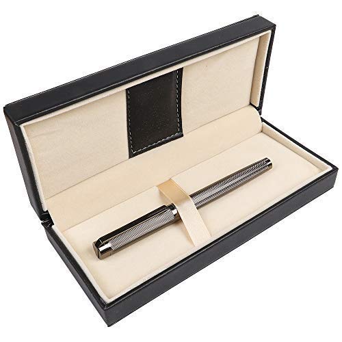Rollerball Pen Liquid Ink Pens for Women Luxury Box Gel Pen Black Ink Fancy Pen Refillable for Executive, Office, Professional, Birthday Gift G5 (Rose Gold)