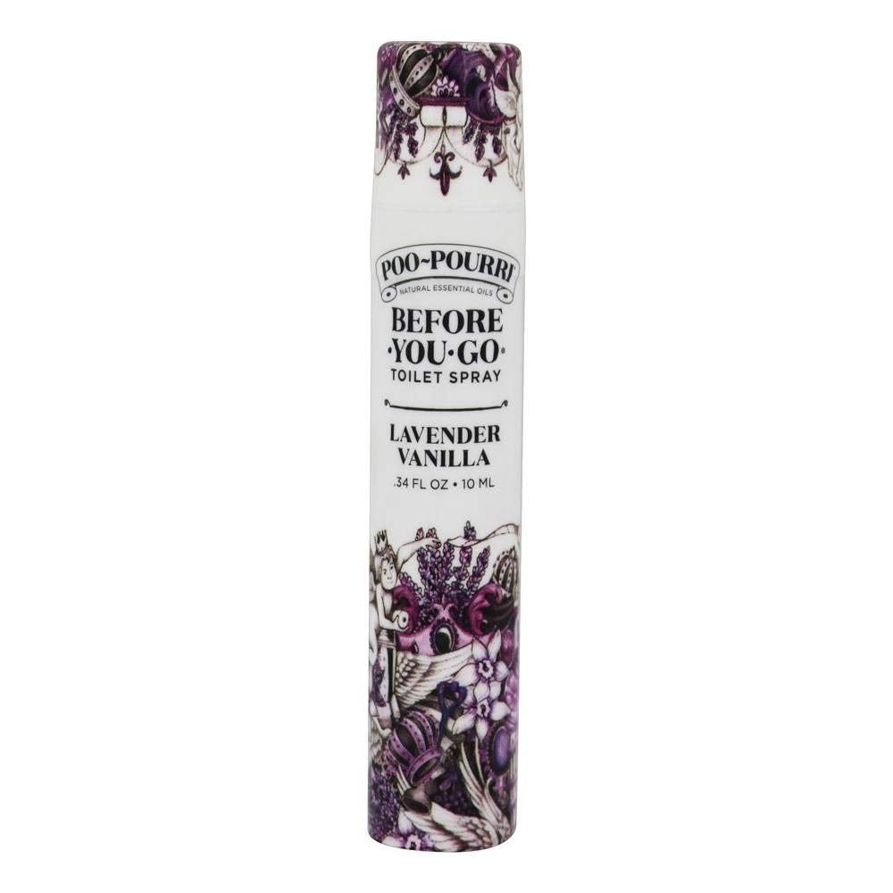 Poo-Pourri Lavender Vanilla Pocket Before-You-Go Toilet Spray - Instantly Trap Bathroom Odor - Plant Based Ingredients & Essential Oils - Travel Essentials - with Lavender, Vanilla & Citrus