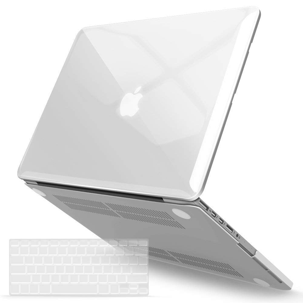 IBENZER Compatible with MacBook Pro 13 Inch Case 2015 2014 2013 end 2012 A1502 A1425, Hard Shell Case with Keyboard Cover for Old Version Apple Mac Pro Retina 13, Crystal Clear, R13CYCl+1 F