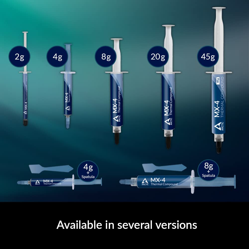 ARCTIC MX-4 (4 g) - Premium Performance Thermal Paste for All Processors (CPU, GPU - PC), Very high Thermal Conductivity, Long Durability, Safe Application, Non-Conductive