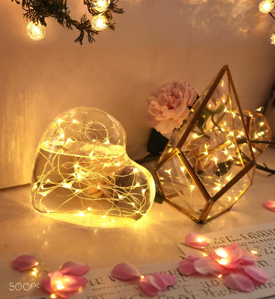 6 Pack Fairy Lights Battery Operated with Timer 2PCS Remote 6.5ft 20LED Warm White Twinkle Lights Waterproof Silver Wire Fireflies Lights DIY Mason Jar Wedding Party Christmas Centerpiece Table Deco