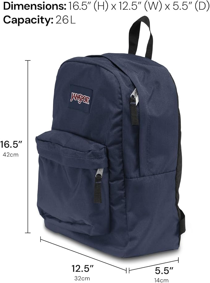 JanSport SuperBreak One Backpack - Durable, Lightweight Bag with 1 Main Compartment, Front Utility Pocket with Built-in Organizer, Premium Backpack, Vortex Voyage