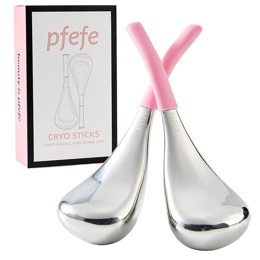 Cryo Sticks Facial Skin Care Ice Globes for Women Face Eyes, Stainless Steel Face Beauty Tools for Girls Ladies, Esthetician Supplies Cooling Spa Globes with Storage Case