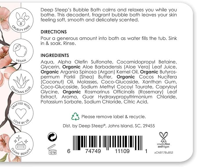 Deep Steep Bubble Bath, 17 oz (Cherry Blossom)