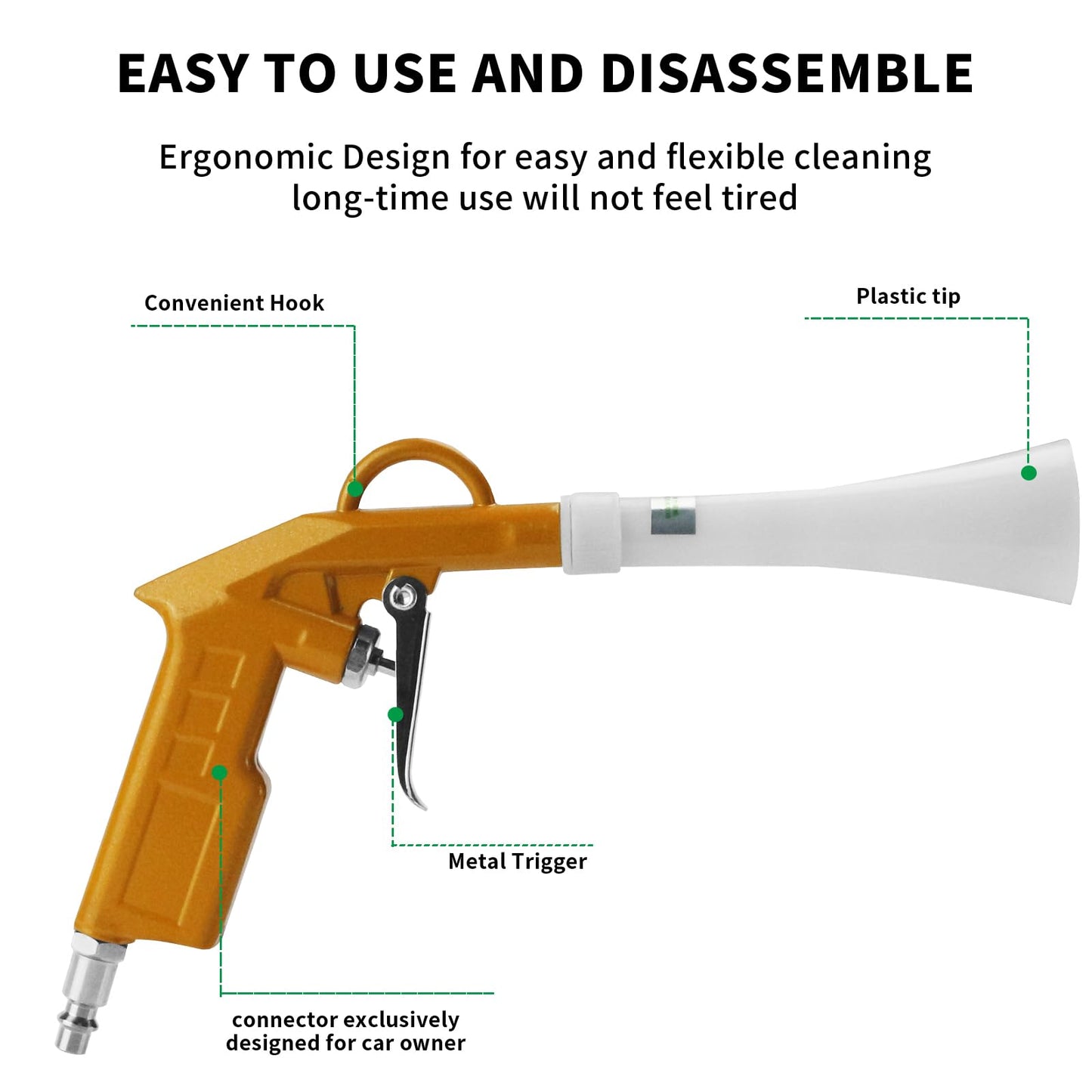 GOCCIDA Air Blow Gun Car Detailing Cleaning Gun Quickly Blasts Dirt and Dust from Surface Combine The air Blowing Gun and dust Blowing Gun into one Car Washing Equipment Tool 2pack