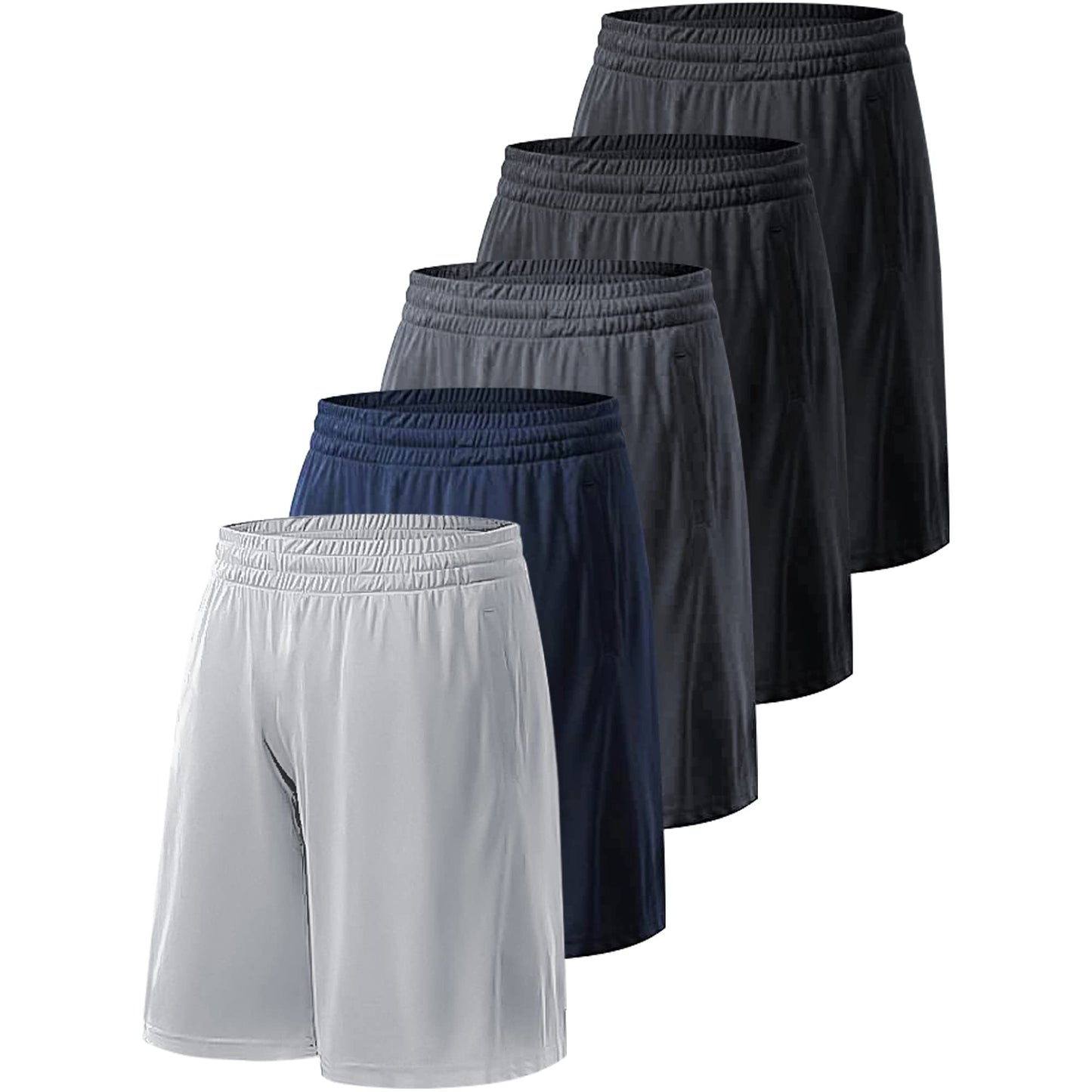 Profectors Men's Athletic Shorts with Pockets and Elastic Waistband Quick Dry Activewear Workout Shorts for Men