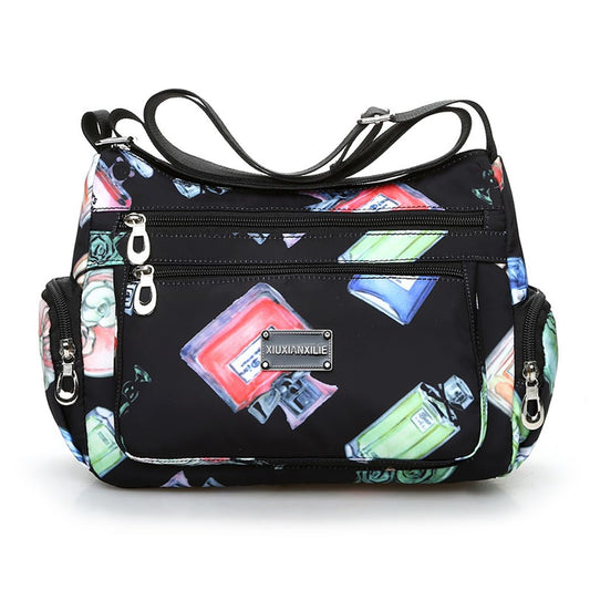 Flower cloth shoulder bag for women Crossbody Bags dumpling bag outdoor leisure large capacity women's bag (Perfume)