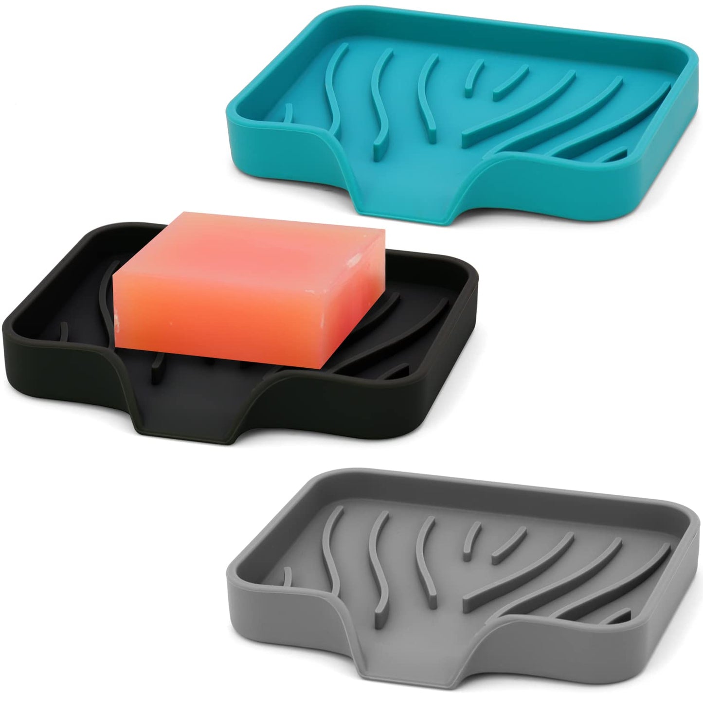Shampoo Bar Holder Travel Case, Large Soap Holder for 5 oz/10 oz Oversized Bars, Durable & Versatile Storage Soap Container with Drainage Layer (1 Pack, Black Style A-Large)