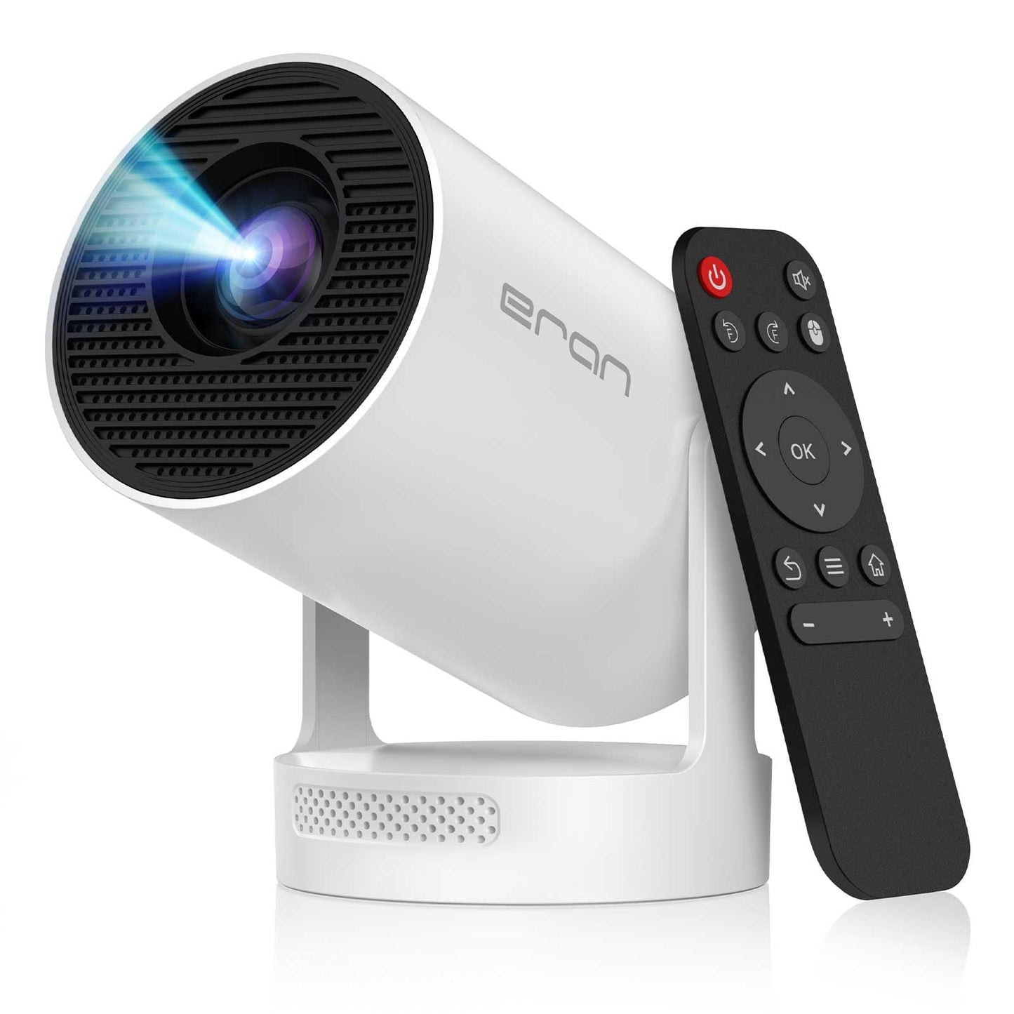 【Electric Focus】Mini Portable Projector with 4K Support, Bluetooth 5.4 WIFI6, 5watt Sound Base Speaker, 260 ANSI, Android 11, 210° Rotation , Auto Keystone Correction Video Projector HY300 Ultra