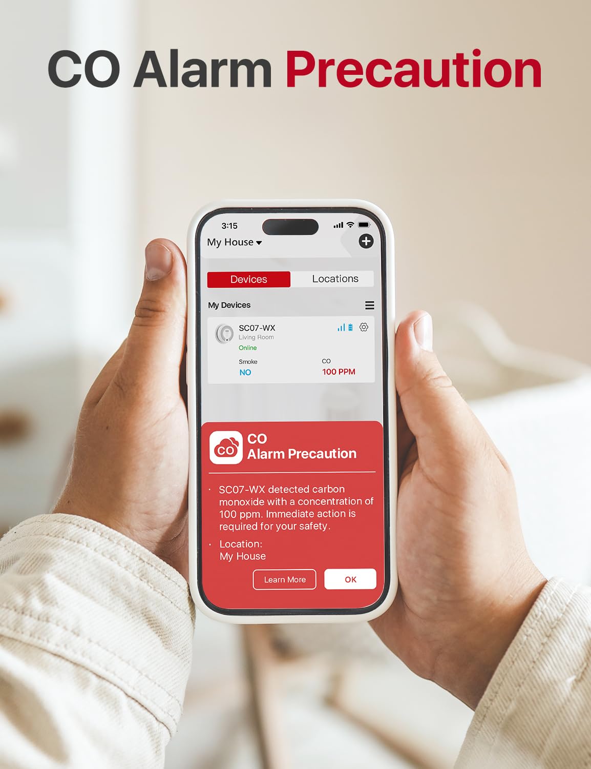 X-Sense Smart Smoke Detector Carbon Monoxide Detector Combo with Replaceable Battery, Wi-Fi Smoke and Carbon Monoxide Detector with Real-Time App Notifications, SC07-WX, 1-Pack