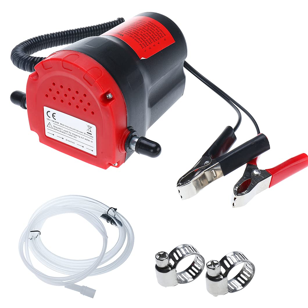 Amarine Made Oil Pump, Oil Extractor Pump 12V, 60w Oil Removal Pump for Oil Change, Electric Transfer Oil Pump, Easily Scavenge Oil from Cars, Motorcycles, RVs, Boats, and lawn Equipment