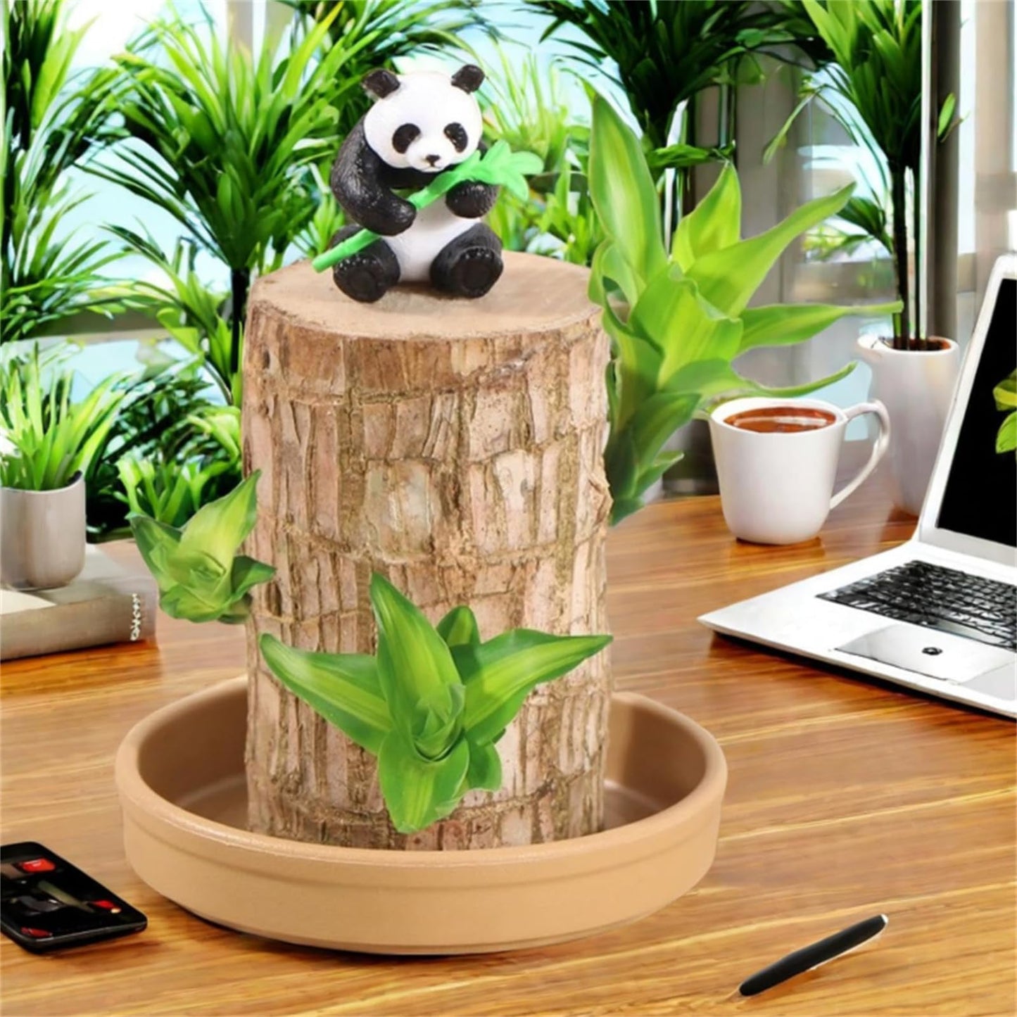 Brazilian Wood,Brazilian Lucky Wood Plant,Mini Sculpture Art,Suitable for Home, Outdoor, Office, Kitchen, Bedroom, Garden Decoration (Yellow)