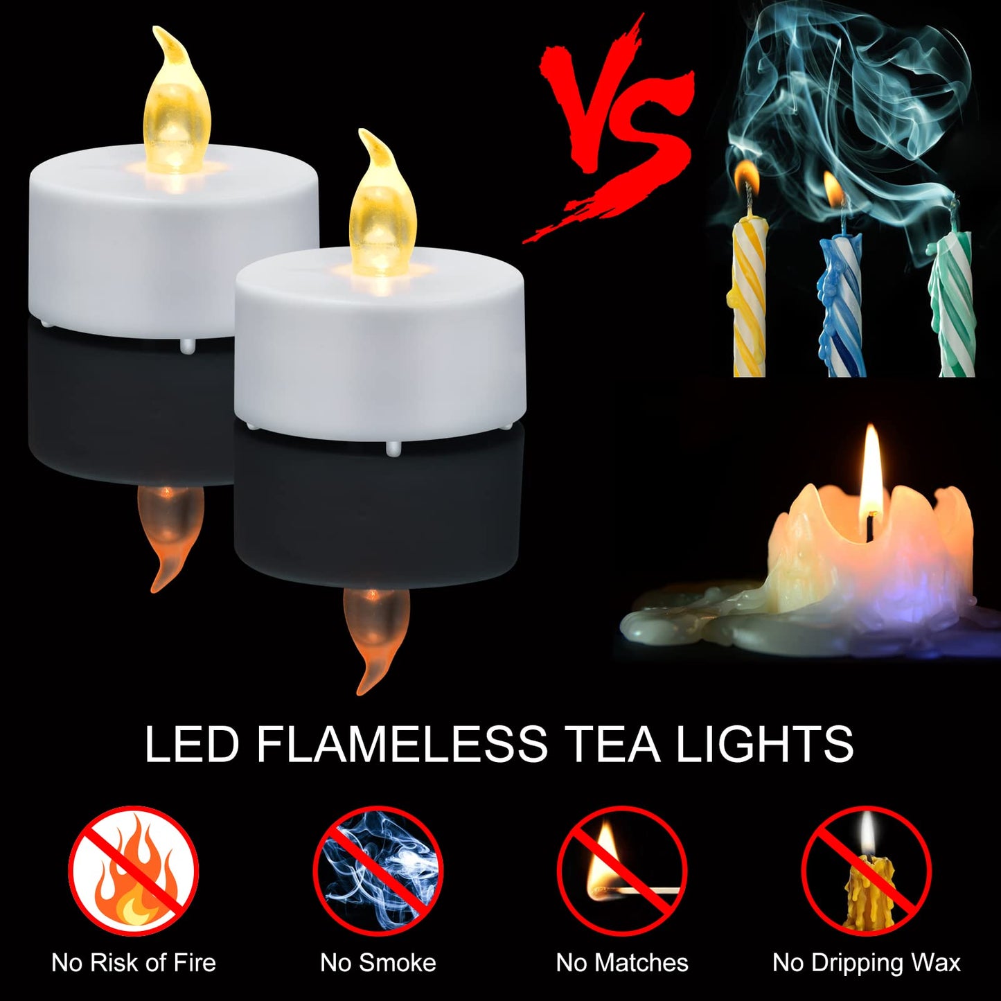 xiangpeng Tea Light Candles with Remote Control,12pack Flickering Flameless LED Candle,Long Lasting 400+Hours,Battery Operated with Timer for Home Decoration Seasonal &Festival Celebration WarmYellow