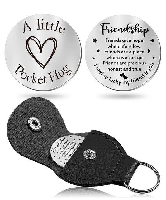 CINDYHE Pocket Hug Token keychain Gifts for Men Women Him Her Dad Mom Son Daughter Brothers Sisters Teacher Boy Girl Friends (Sobriety)