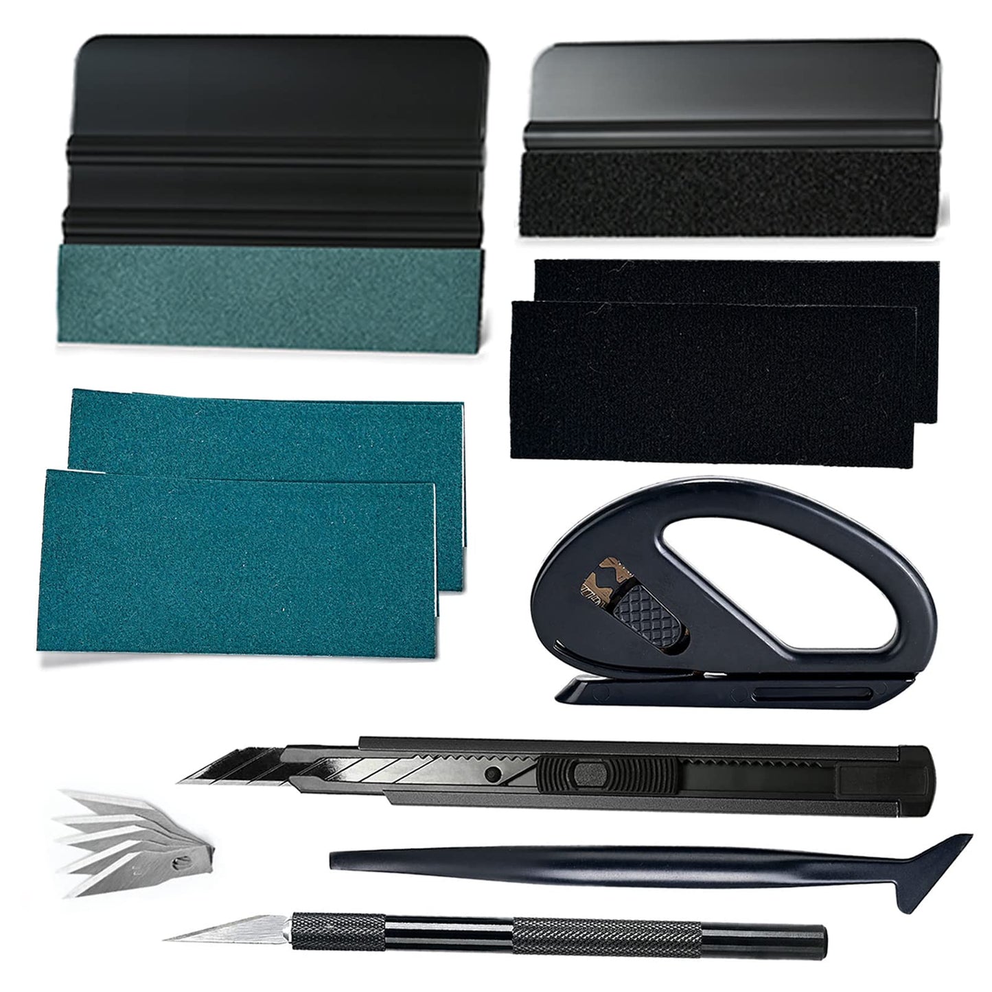 NEWISHTOOL Car Wrap Tools PPF Installation Kit Vinyl Wrap Tool Kit with Felt Squeegee, Film Cutter, Bubble Release Pen, Utility Knife for Car Wrapping, Window Tint Application & Wallpaper Smoothing