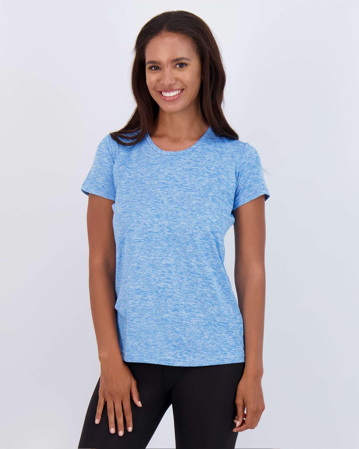 Real Essentials Womens Quick Dry Fit Dri Fit Active Wear Yoga Workout Athletic Tops Running Gym Exercise Ladies Short Sleeve Crew Scoop Neck Moisture Wicking Tees T-Shirt, Set 2, XL, Pack of 5