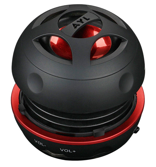 AYL Mini Speaker System, Portable Plug-in Speaker with 3.5mm Aux Input, External Audio for Laptop Computer, MP3 Player, iPhone, iPad, Cell Phone (Black)