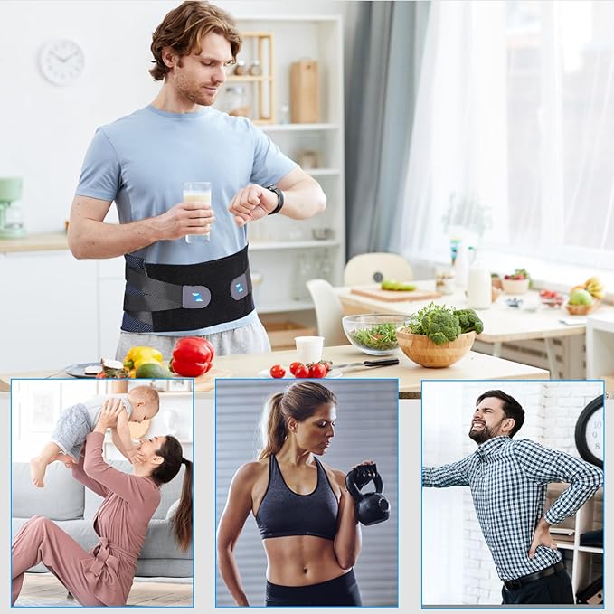 NEENCA Lower Back Brace for Lower Back Pain Relief, Medical Grade Lumbar Support Belt for Women Men, Herniated Disc,Lumbar Strain,Sciatica, Scoliosis (Black, Medium)