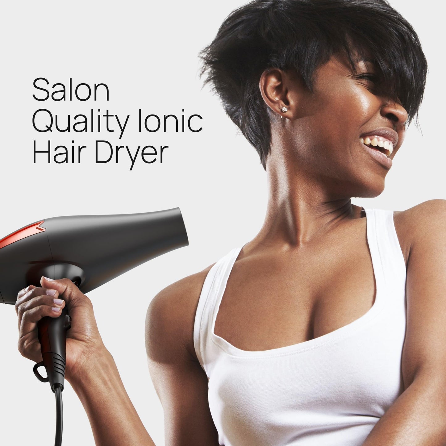 TREZORO Professional Ionic Hair Dryer for Salon - 2200W Powerful Blow Dryer - Lightweight Travel for Normal & Curly Hair Includes Volume Styling Nozzle
