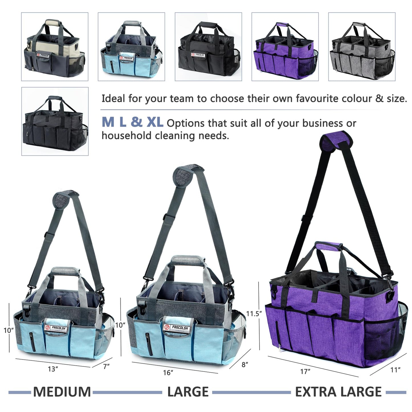 FRECOLSH Cleaning Caddy for Cleaning Suppliers Organizer with Pockets for House Cleaning Essentials, Cleaning Organizer, Wearable Cleaing Bag Tote, Storage Caddy for Housekeeping