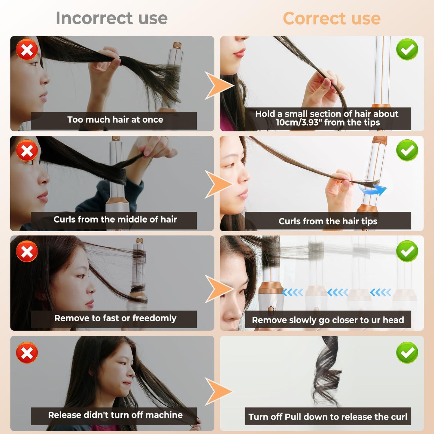 Yitrust 6 in 1 Blow Dryer Brush 60000RPM Hair Dryer Brush Detachable Air Curler Wrap Styler Professional Hot Air Brush Round Brush Blow Dryer Hair Styling Tools (Silver)