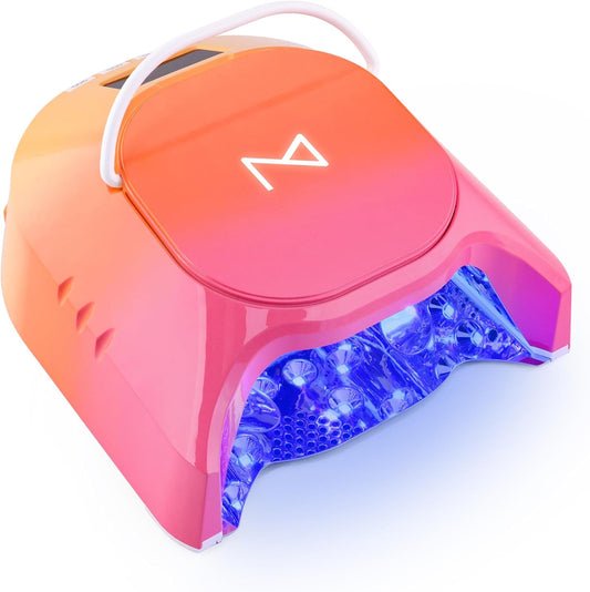GlowPro Professional Hybrid 86W Wireless Rechargeable LED Nail Curing Lamp - Dries Gel Nails Fast, Ideal for Manicure & Pedicure (Ombre Orange)