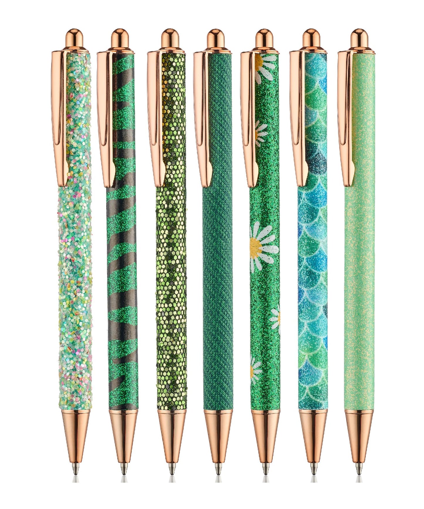 Mr. Pen- Fancy Pens for Women, Pink Paradise, 7 Black Ink Ballpoint Pens with 10 Refills, 1.0mm, Cute Pens for Journaling
