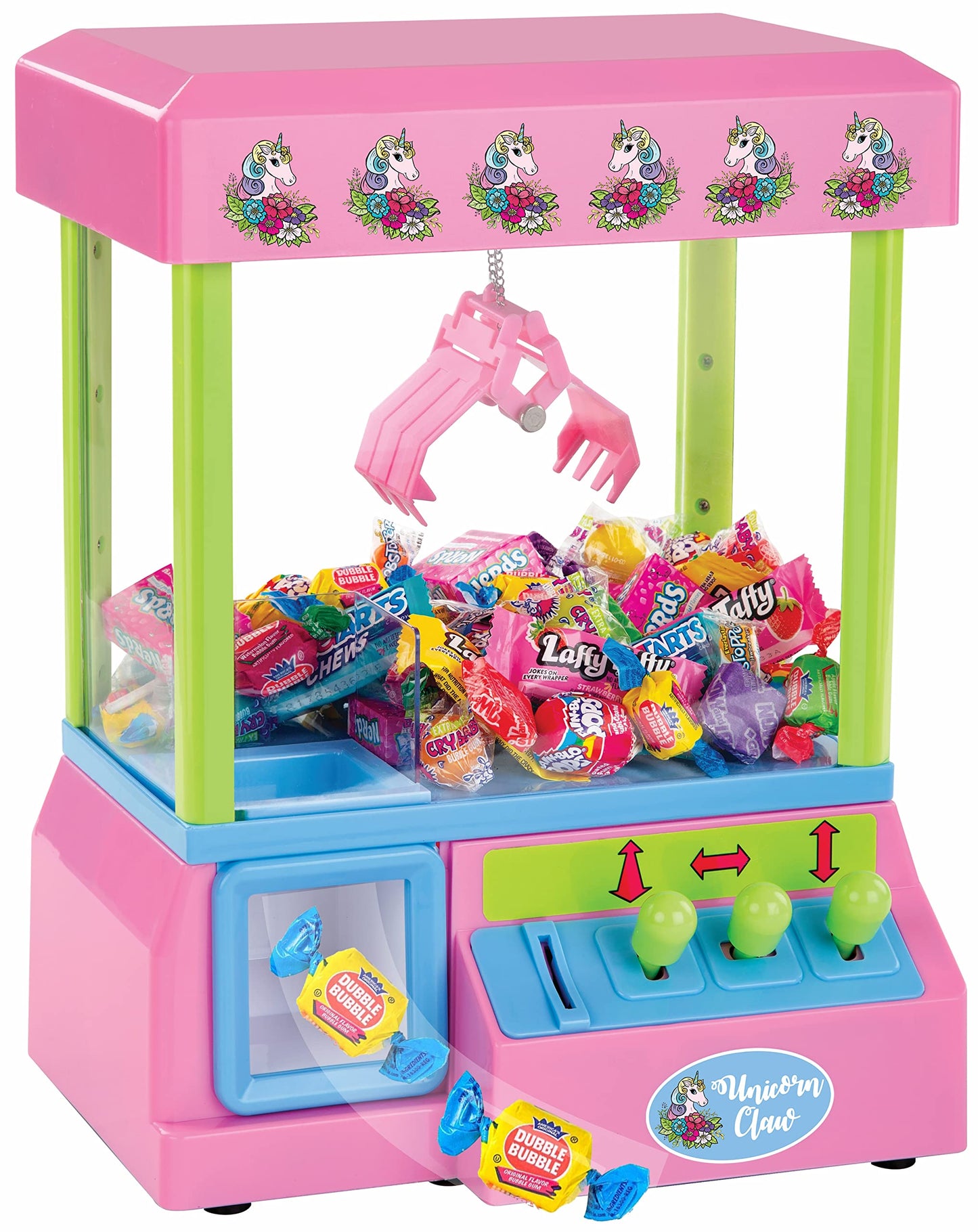 Bundaloo Claw Machine Arcade Game with Sound, Unicorn Themed Mini Candy Grabber Prize Dispenser Vending Toy for Kids, Boys & Girls
