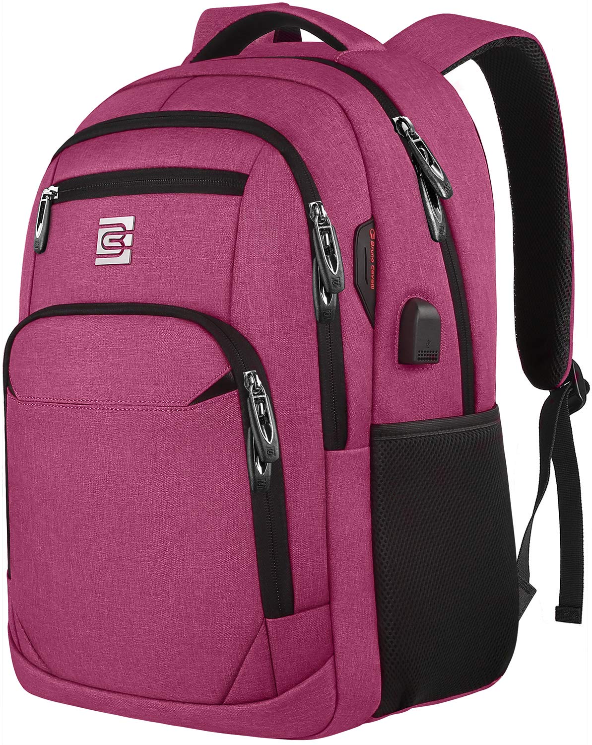 Laptop Backpack,Business Travel Anti Theft Slim Durable Laptops Backpack with USB Charging Port,Water Resistant College Computer Bag for Women & Men Fits 15.6 Inch Laptop and Notebook - Black