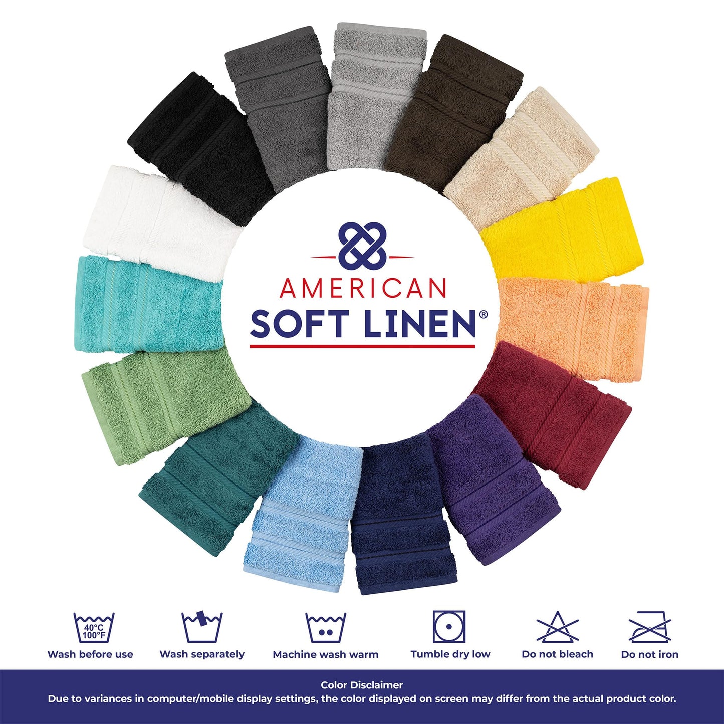 American Soft Linen Luxury 6 Piece Towel Set, 2 Bath Towels 2 Hand Towel 2 Washcloths, 600 GSM 100% Cotton Turkish Towels for Bathroom, Beige Towel Sets