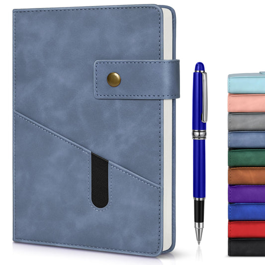 Brown A5 Lined Leather Journal Notebook for Men Women,5.9" X 8.4" Personalized Hardcover Journal with Pen,200 Pages 100 Gsm Thick Ruled Paper Daily Diary for Travel,Business,Work,Writing