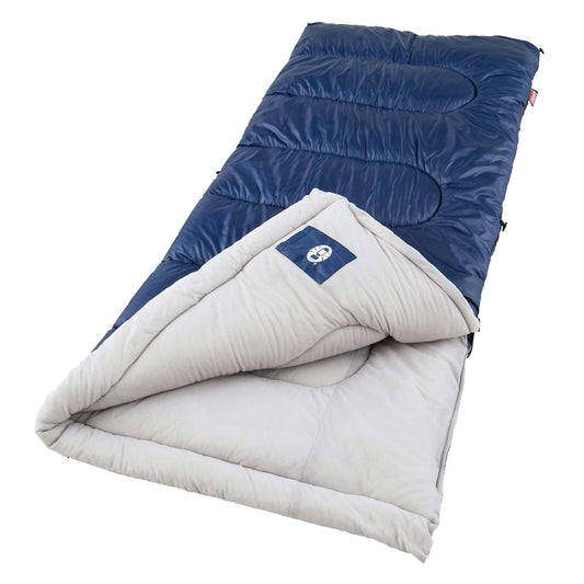 Coleman Brazos 20/30°F Adult Cool-Weather Sleeping Bag with No-Snag Zipper & Stuff Sack, Machine Washable