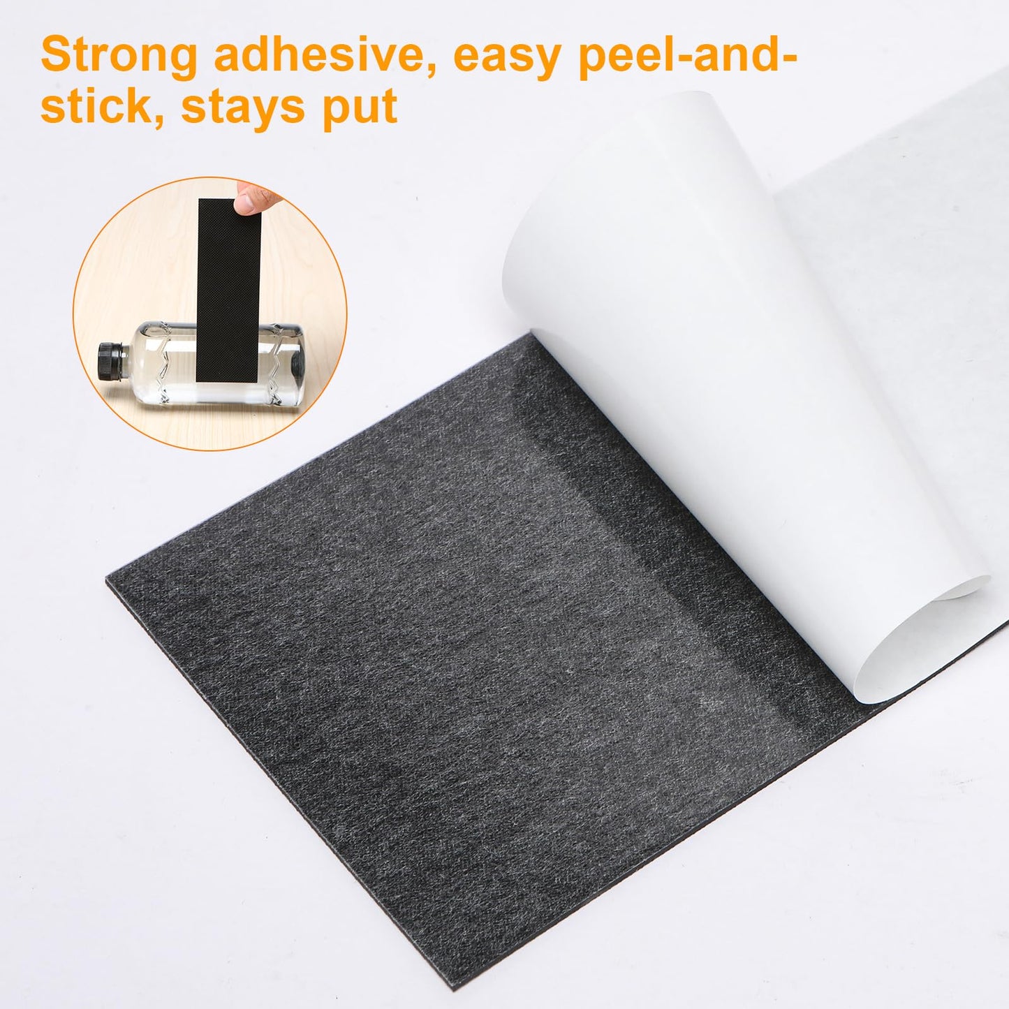CHUNZEXI Self Adhesive Non Slip Furniture Pads 4”x40” Rubber Floor Protectors, Cuttable Anti Skid Grippers for Hardwood Floors, Scratch and Slide Protection