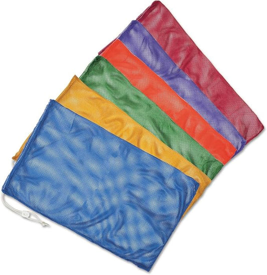 Champion Sports Mesh Equipment Bag – Heavy-Duty Nylon Drawstring Bag with Lock & ID Tag, Breathable Storage Sack for Balls, Swim Gear, Laundry & Toys, Multiple Sizes & Colors