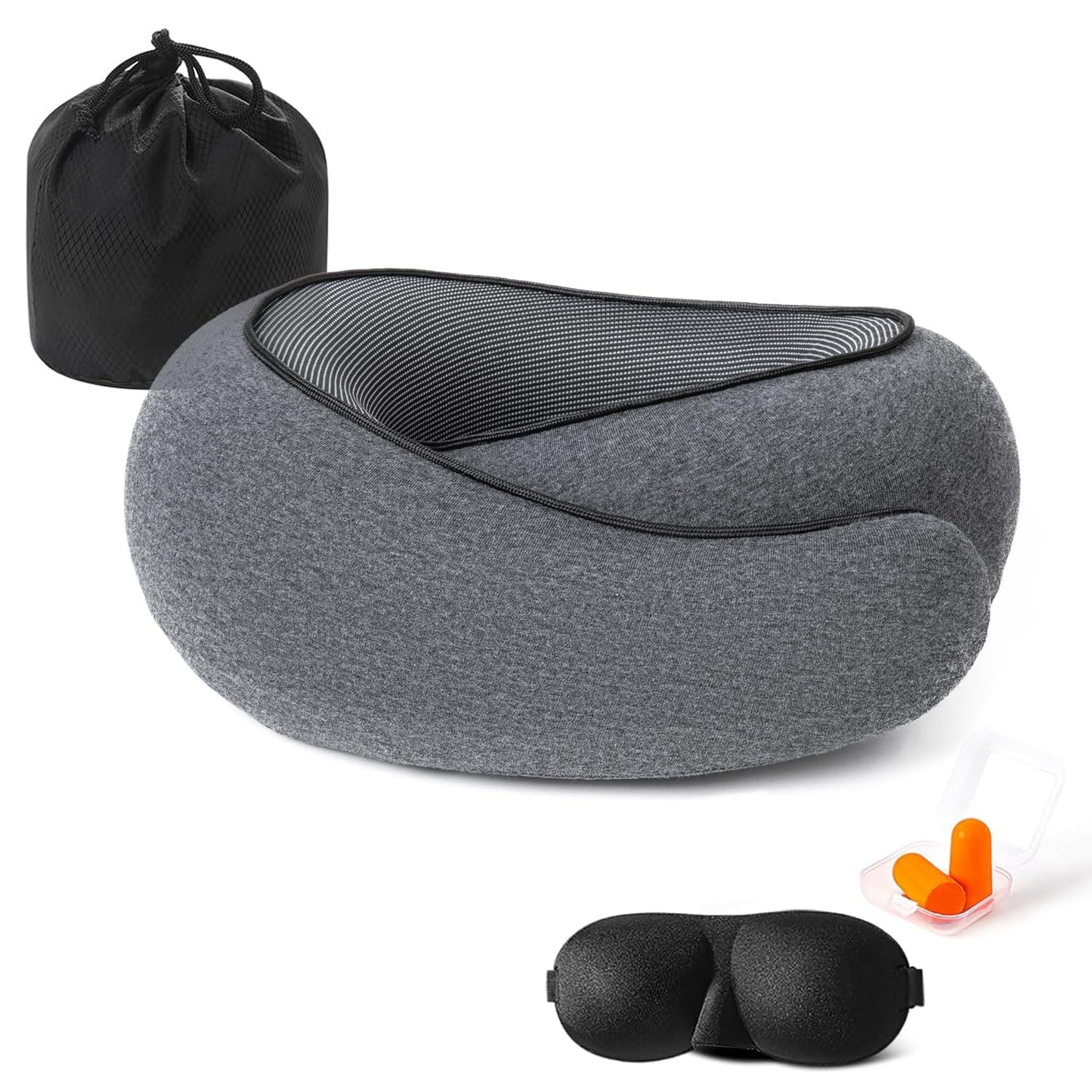 Travel Pillows for Airplanes, Travel Neck Pillow, Neck Pillow Airplane Memory Foam Travel Pillow 360 Degree Support Portable Pillows for Airplanes Offices and Cars