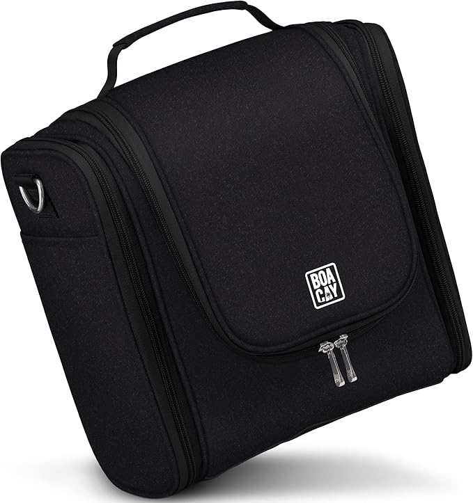 BOACAY Extra Large Hanging Travel Toiletry Bag for Women and Men, Makeup Bag, Bathroom & Shower Organizer Kit for Accessories, Cosmetics, Essentials