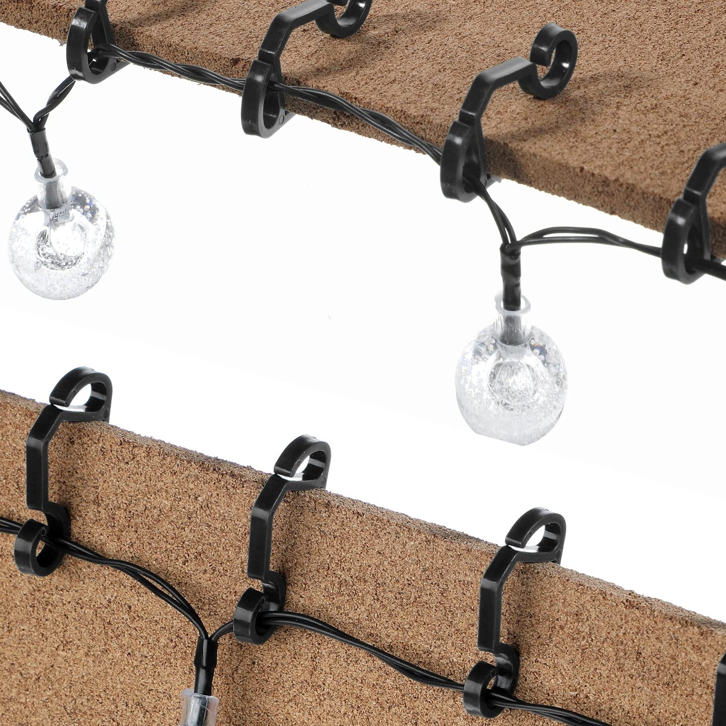 Marsui Christmas Light Clips Outdoor Gutter Hooks Plastic Seasonal Weatherproof Clips Holiday Fence Hooks for Christmas Roof Tree Outside Hanging String Lights(Black,360 Pieces)