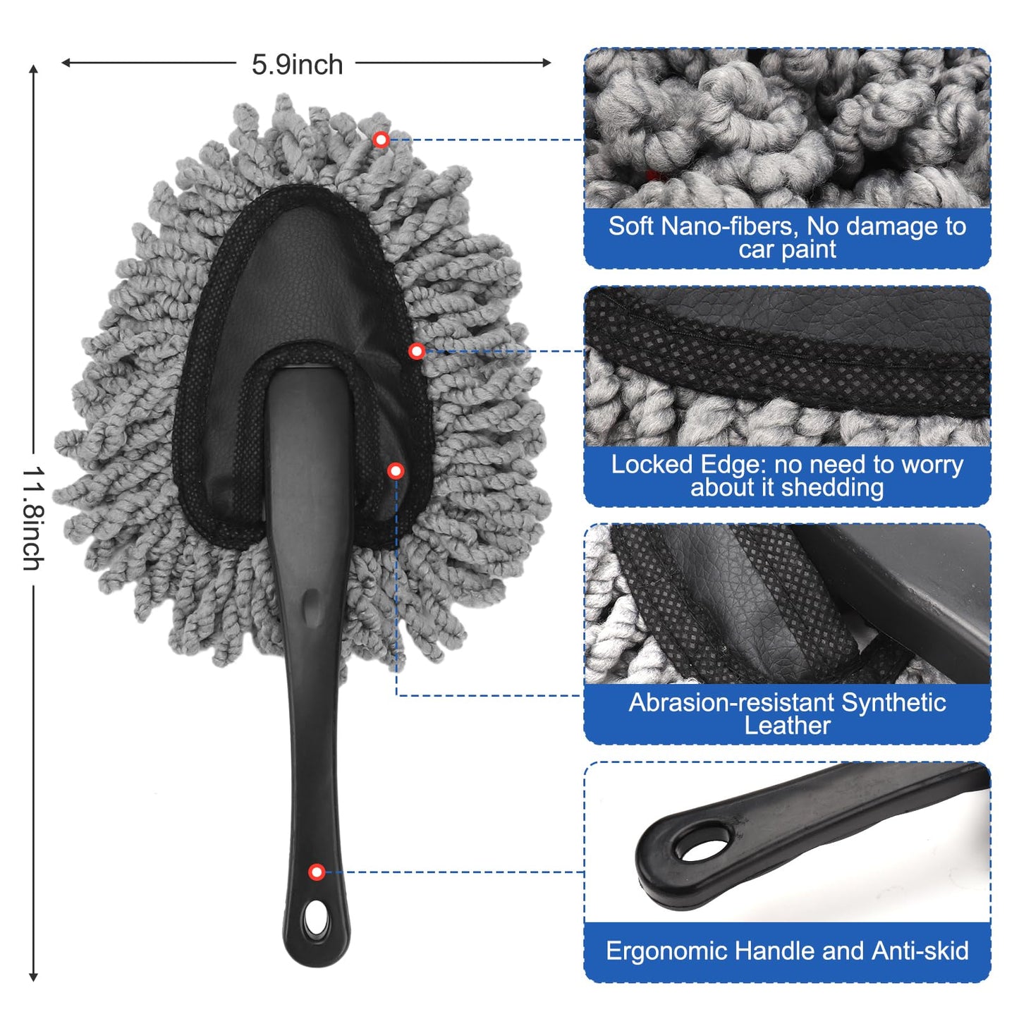 Vidspl Car Interior Duster Detailing Brush Set Cleaning Gel Kit, Soft Microfiber Towels Dash Vent Dusting Car Slime Putty Detailing Brushes Accessories Tools for Car Decoration Auto Truck SUV RV