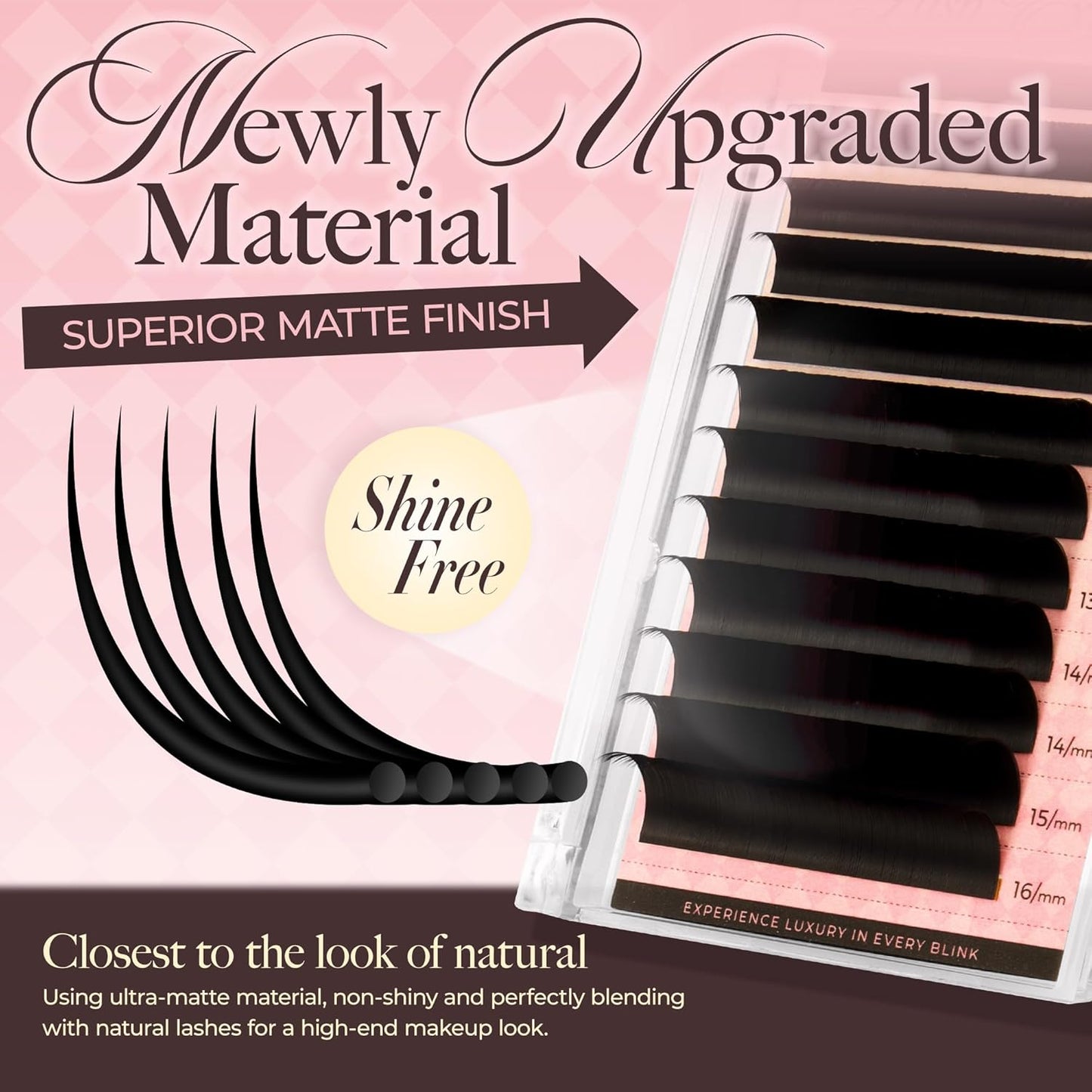 LASHVIEW Volume Lash Extensions 0.03-0.20 J/B/L/C/CC/D Curl 8-16mm Mixed & Single Length Tray, Soft Matte Dark Professional Eyelashes Extension(0.03 D 11mm)