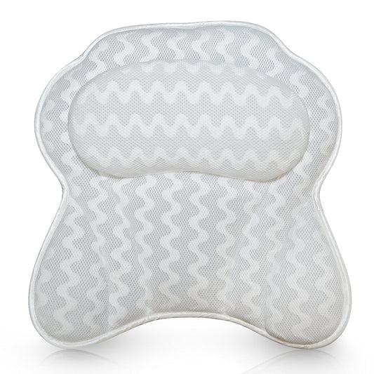 Bath Pillow for Tub, Luxury Bathtub Pillow Head and Neck Support, Relaxing Spa Cushion Head Rest for Tub, Bathtub Accessories for Women and Men with Quick Drying 3D Air Mesh Portable Washable