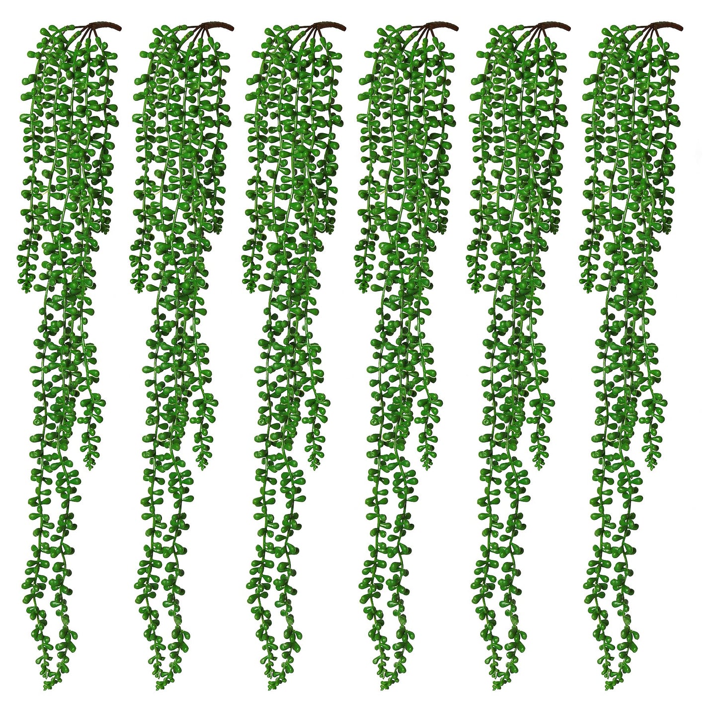 RECUTMS 6pcs Artificial Succulents Hanging Plants Fake Hanging Plants String of Pearls Faux Greenery Wall Plant Artificial Plants Indoor Outdoor Home Decor