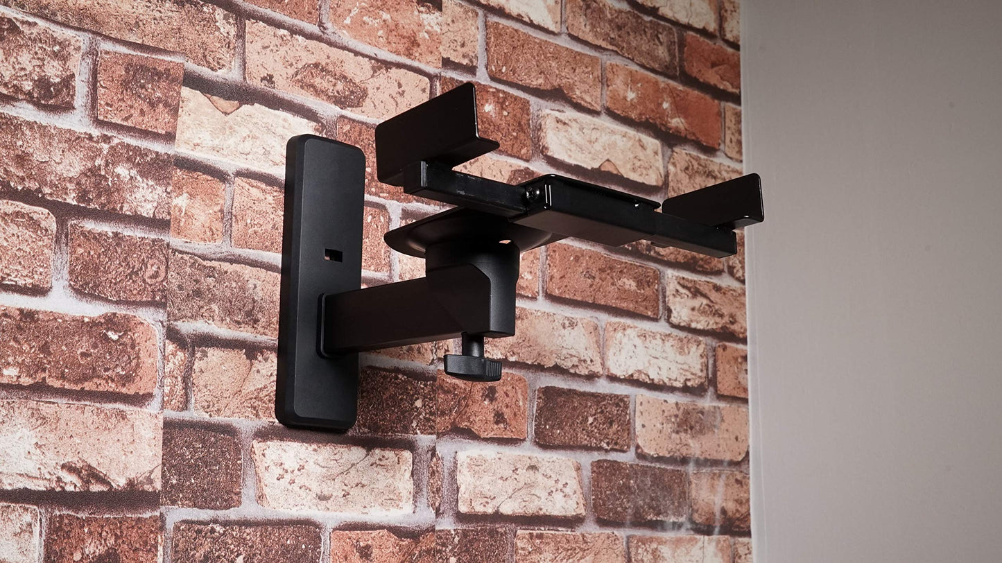 Rockville RHSB8 Adjustable Wall Mount Speaker Brackets (Pair), 180-Degree Swivel, 10-Degree Tilt, 40lb Capacity, Perfect for Home Theater and Studio Monitors